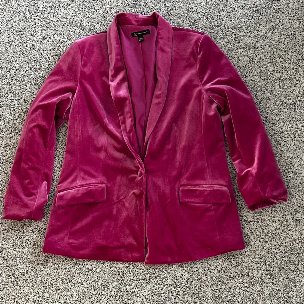 INC International Concepts Vibrant Pink Velvet Blazer
